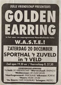 Golden Earring show ad December 20, 1997 't Veld - Sporthal het Zijveld